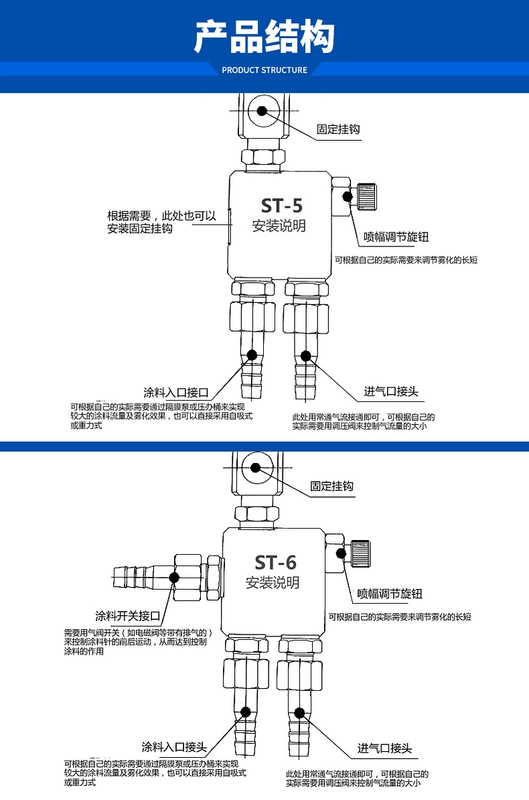 phun sơn cầm tay Rongchen ST-6 vỉ máy phun tự động ST-5 thông lượng sơn sóng hàn vòi phun keo khí nén súng phun máy sơn mini phun son xe may