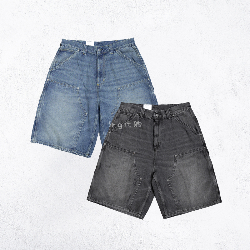 In-Stock Carhartt Wip Og Aden Double Knee Denim Distressed Washed Shorts 26Ss