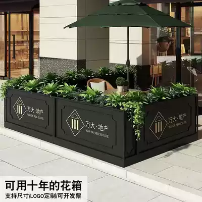 Outdoor wrought iron flower box fence fence cafe partition mall custom flower bed sample house display center gardening outside flower slot