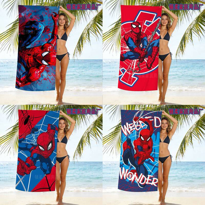 New Spider-Man Beach Towel Cartoon Anime Print Beach Bath Towel Quick-Drying Absorbent Towel