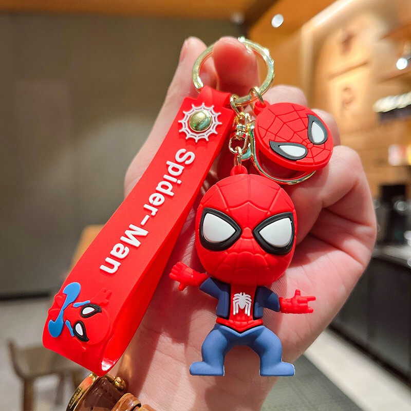 Cool Cartoon Marvel Spider-Man Doll Pendant Student Backpack Decoration Gift Pvc Superhero Keychain