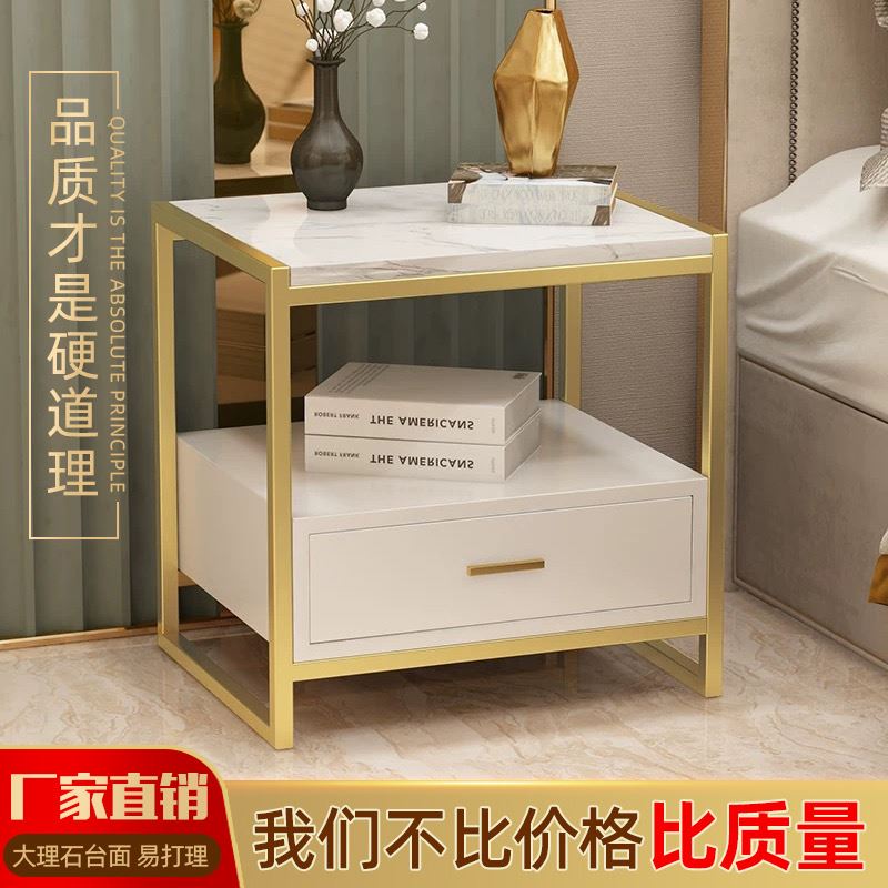 No-installation bedside table simple modern mini hotel rack storage storage sofa side a few double-layer corner square