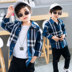 Chàng trai áo Anh Xuân Thu ăn mặc 2019 mới bông dài tay mỏng trên trẻ em Plaid Shirt chàng trai áo sơ mi. 