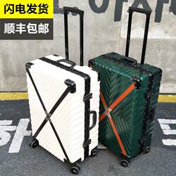 Luggage trolley box universal wheel 20 aluminium frame 24 inch students 26 retro leather box 28 password suitcase for men and women