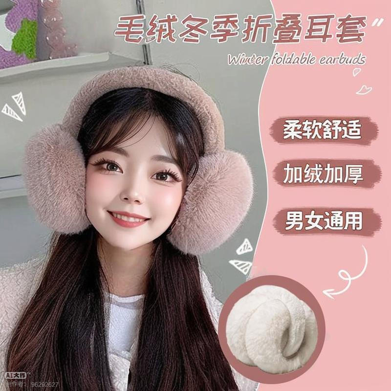 保暖耳罩可折叠简约耳捂护耳秋冬韩版耳暖加厚女可爱毛绒防冻耳套