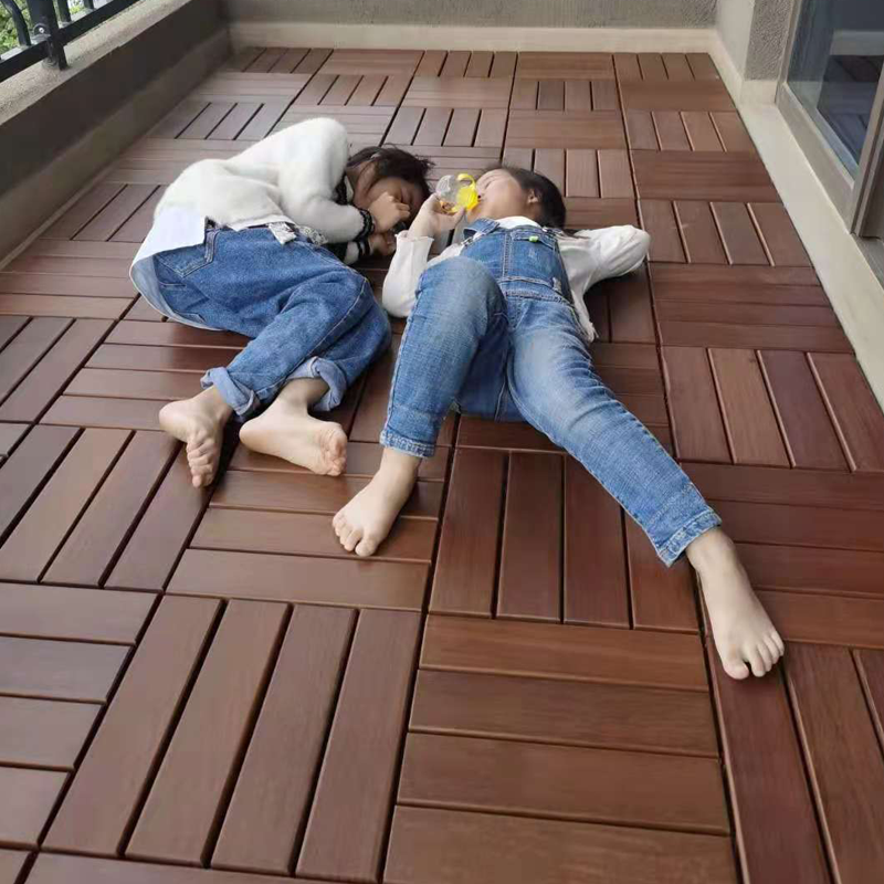 Anti-corrosion wood floor balcony terrace outdoor sun room bathroom garden courtyard non-slip waterproof sunscreen mosaic floor