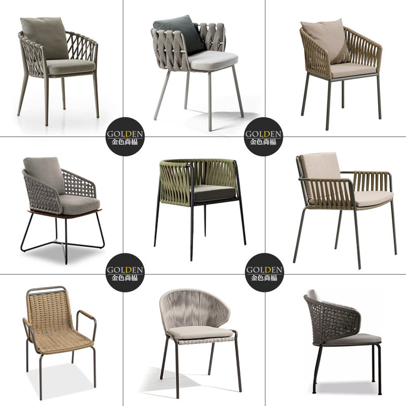 Outdoor table and chairs Combined courtyard Leisure rattan choreography small single chair dining room Outdoor Balcony Outside balcony Rattan Chair Three Sets