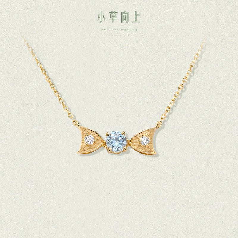 【Girl Alice】Bowknot Topaz Sterling Silver Necklace for Women, Niche Original Design, Light Luxury Pendant