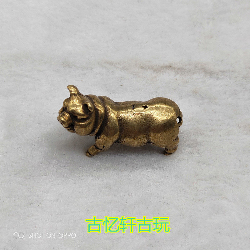 Ancient Play Miscellaneous Collection Duozodiac Pig Pendant Pure Copper Mini Pig Pendant Key Buckle Pendant