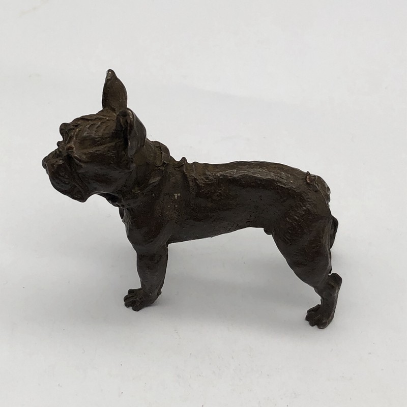 Antique Miscellaneous Vintage Bronze Solid Bully Dog Zodiac Dog Home Desktop Craft Small Ornament Handle Pieces