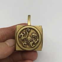 Ancient Play Antique Collection Solid Four Gods Veterinary Buddhist monk Baoyin Zhang bronze Zhang Libra Creative Pendulum of Bronze Seal