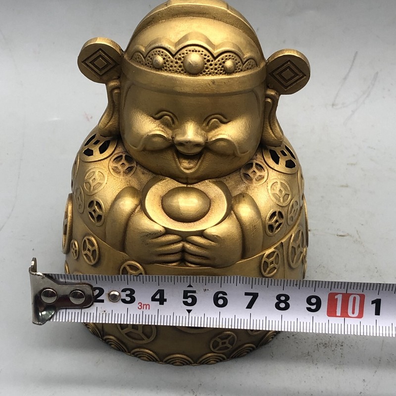 Antique miscellaneous retro bronze incense burner God of wealth incense burner incense burner household for Buddha worship incense burner craft decoration