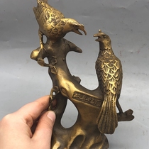 Ancient Play Miscellaneous Collection Double Happiness Magpie Den Plum Pendulum Pieces Bird Joy Magpie Home Living Room Bronze Ware Pendulum