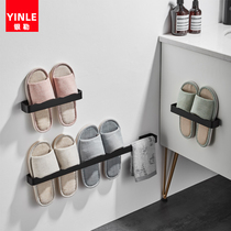 Toilet slipper rack Wall-mounted bathroom shoe rack Hole-free toilet door hanging shoes Toilet bath