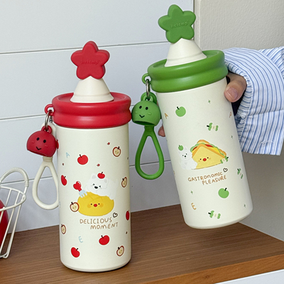 卡通蛋糕小狗保温杯316不锈钢杯