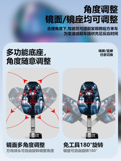 Kewig Kaiweige aluminum alloy folding rearview mirror motorcycle reflector scooter reversing mirror HD anti-fog