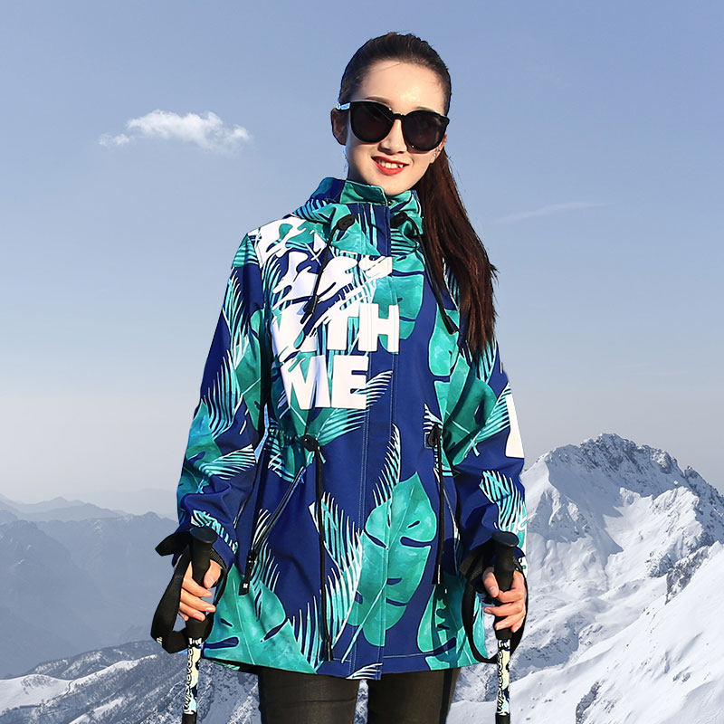 Walker Moriki submachine women's three-in-one detachable tide card grabbing suede two-piece set of autumn winter outdoor jacket for long version