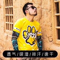 Walkesenqi sports T-shirt men running round neck short sleeve casual quick dry top