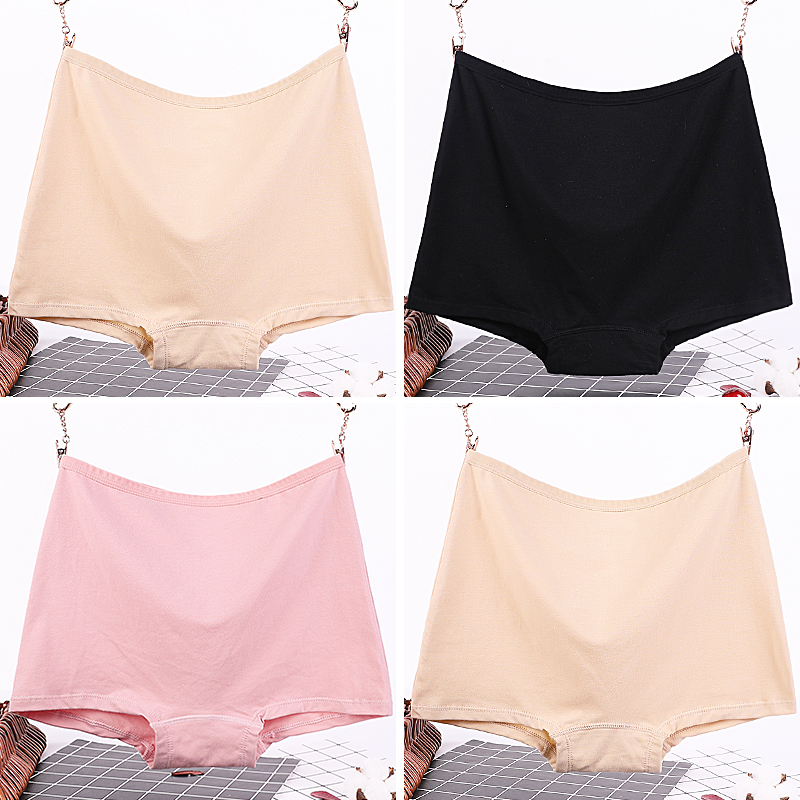 Lớn đang phẳng quần lót góc nữ béo mm bông giữa eo womens bốn-góc pantyhose phẳng chân chỉnh sửa quần short bông chống cuộn ánh sáng mặt đi bộ.