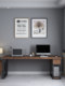 Loft solid wood desktop office computer desk with drawer cabinet integrated simple retro home double writing desk