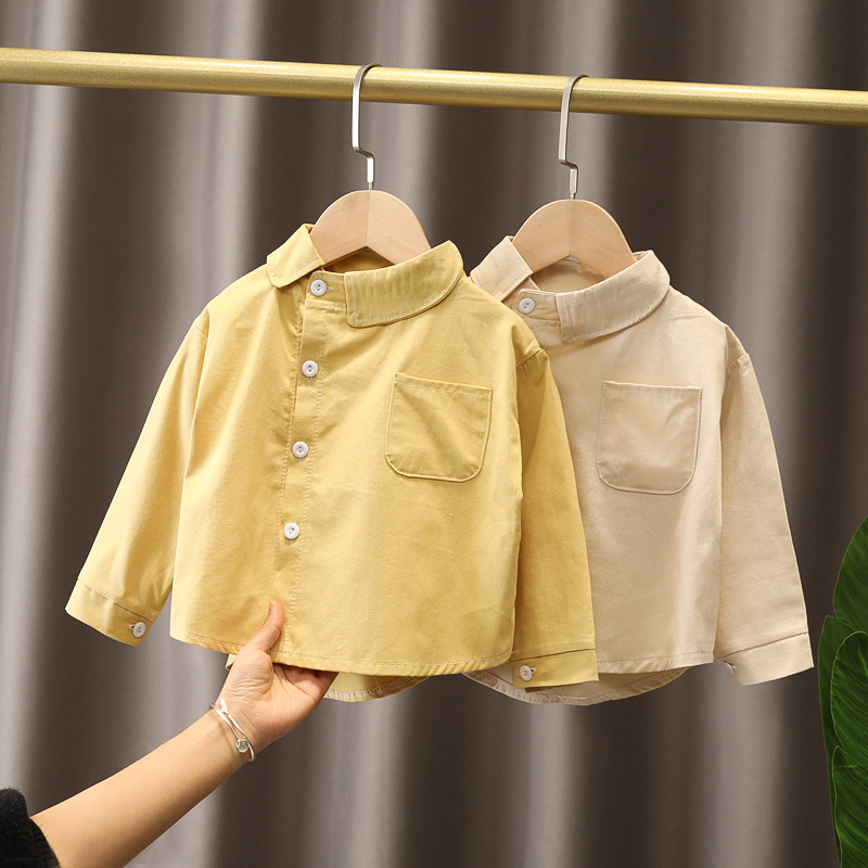 Boy Clothing Boy Shirt Jacket Spring Autumn New Foreign School Children Long Sleeve Shirt Baby Spring Dress Blouse Kid Thin