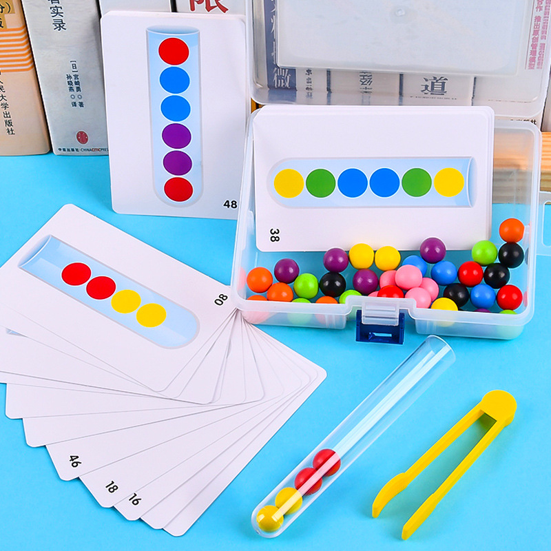 Kindergarten Small Class Living Area Color Cognition Test Tube Clips Beads Logic Sort 2-3 year 4 Early teaching Puzzle Toys