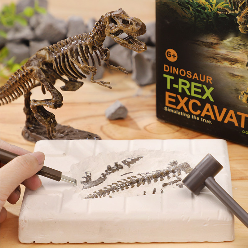 Children's dinosaur fossil treasure archaeological blind box mining toy skeleton assembly model gem manual diy treasure hunt