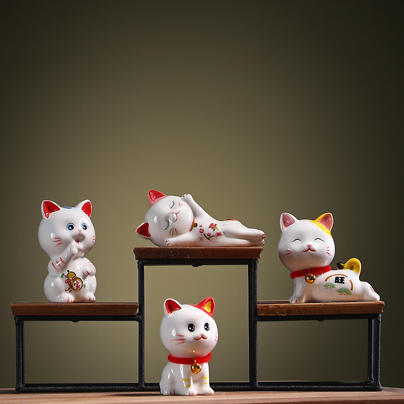 Property Cat Swing Piece Opening Gift Home Accessories Desktop Shop Decorated with Small Number Fat Cat Office