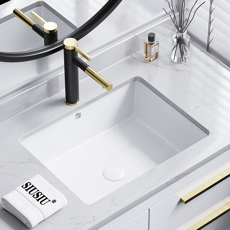 Ceramic flat bottom deepening right angle stone lower stage pelvic floor washbasin white rectangular face basin wash face basin sink pool