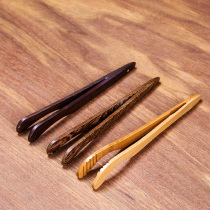 Taocheng Gongfu tea accessories Black sandalwood tea clamping cup holder made of bamboo solid wood clip tea ceremony Tea art Anti-scalding tweezers