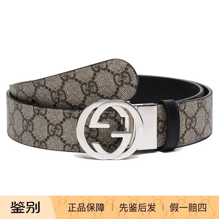 Gucci/Gucci Monogram Double-Sided Belt, Width 3.7cm Gucci/Gucci Monogram Double-Sided Belt, Width 3.7cm