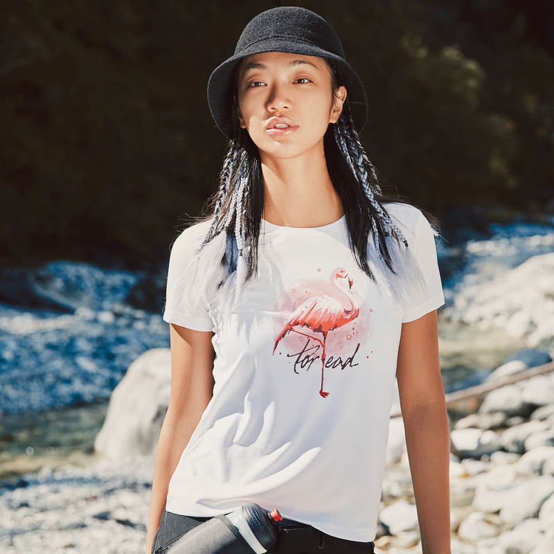 Pathfinder T - shirt woman Spring and summer new outdoor cotton printing female speed - dry collar short - sleeve T - shirt TAJI 82880