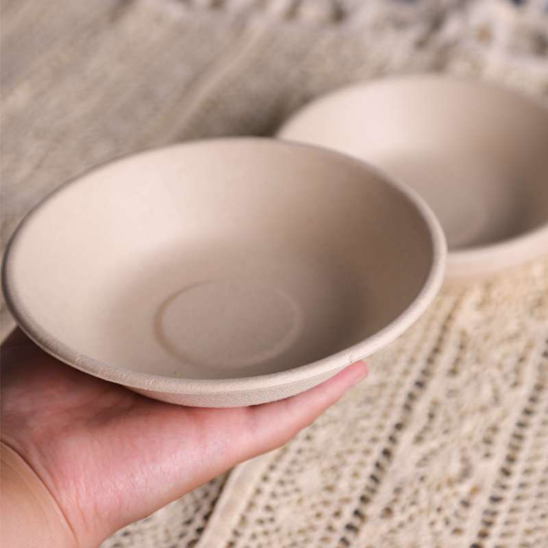 Disposable Yogurt Bowl, Trendy Dessert Takeaway Bowl, Greek Cold Brew Biodegradable Shallow Open Pulp Bowl Disposable Yogurt Bowl, Trendy Dessert Takeaway Bowl, Greek Cold Brew Biodegradable Shallow Open Pulp Bowl