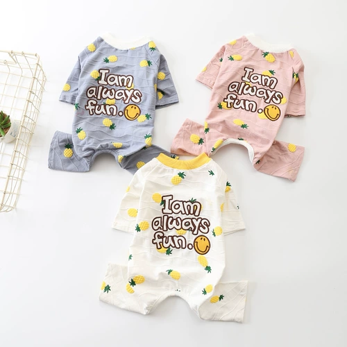 Одежда для любителей собак Тедди Барнари Шерри Корки маленькие средние собаки весна и осень и лето, хлопковая четырехдушная пижама