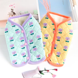 Back-Button Pet Cat Clothes for Spring, Autumn, and Winter, Small Puppy Bichon Teddy Dog Vest, Warm Pomeranian Vest