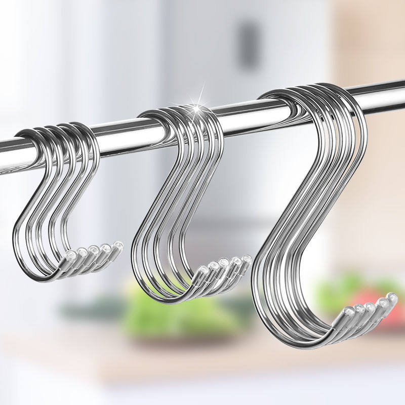 Non-magnetic stainless steel s type hook thickened multifunction s Hook Sunburn Sausage Hanging Sap Meat Hook Kitchen Wardrobe Hook