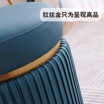 New 2023 light luxury round leather stool home modern simple creative ins style designer bedroom sofa high-end dressing