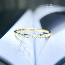 18K gold white bright real diamond row set diamond ring dreamK white rose gold daily gift girlfriend non-PT9 certificate