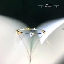 18K Gold K White Diamond Ring Light Luxury Diamond Ring White Bright South African Real Diamond Daily Versatile Marriage Proposal Classic Single Diamond Female