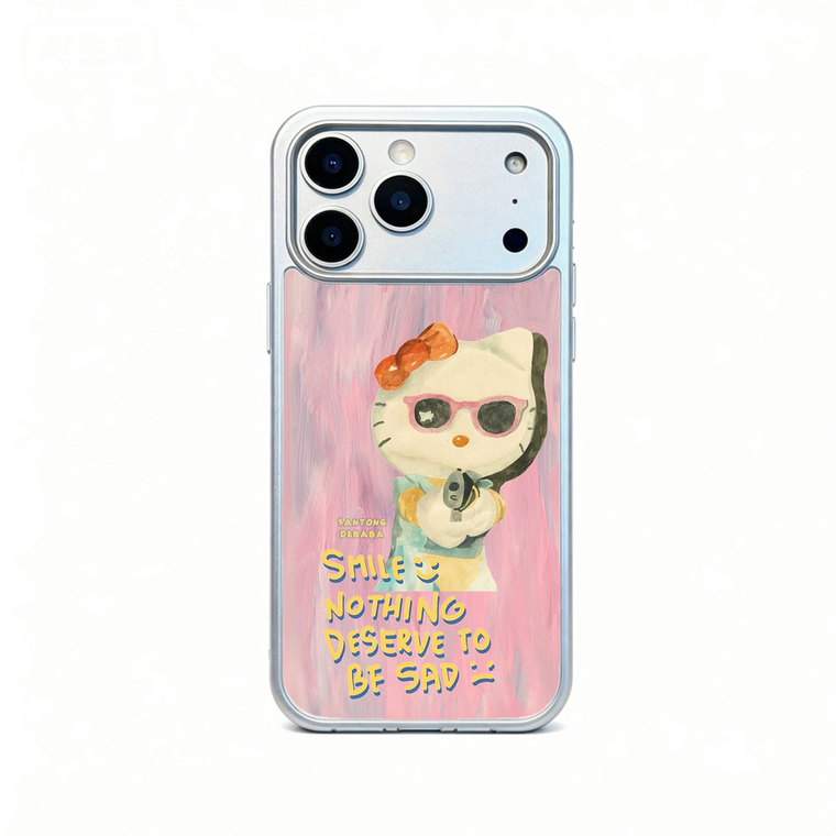 Hello Kitty Sunglasses Teal Bow SanTongDeBaba iPhone Case