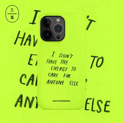 Bright Green Neon Case Black Handwriting Quote Phone Case for iPhone 17, 16, 15, 14 and 13