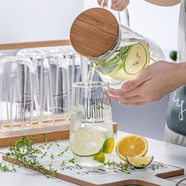 Nordic water Ware glass drinking cup cold kettle set 6 household living room with tray simple modern hipster