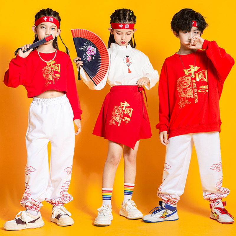 Children's cheerleading costumes Chinese style chorus costumes opening ceremony costumes for autumn primary and secondary school sports games