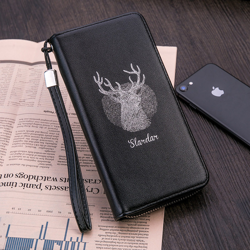 Men's long version of business zipper wallet Korean version of men's casual multi-card clutch youth mobile phone bag tide