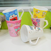 Cartoon Cute children with handle mug melamine imitation ceramic Mark cup creative drinking water cups Home gargling cups