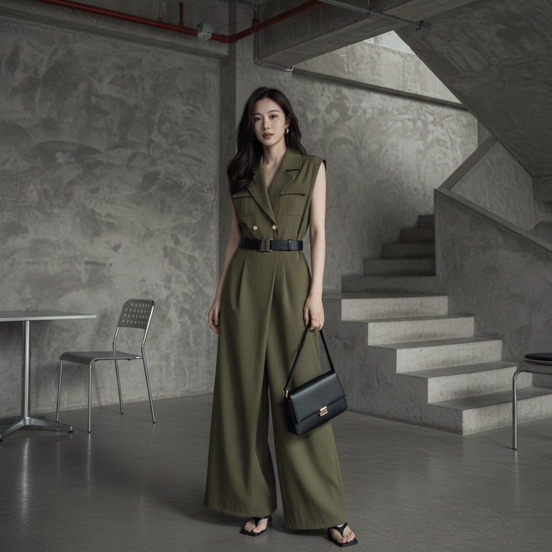 2025 New Style French-Style Elegant Slimming High-End Jumpsuit Sleeveless Shbzw651645