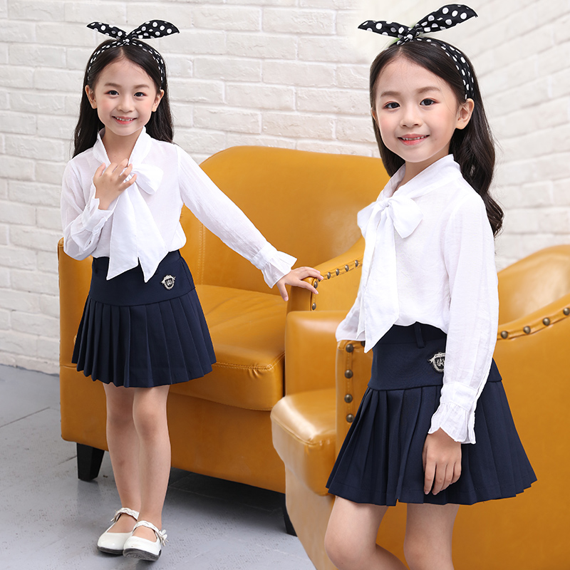 Girls áo hơi 2019 phiên bản Hàn Quốc trẻ em mùa xuân của cô bé mũi dài tay thời trang áo sơ mi đáy trắng.