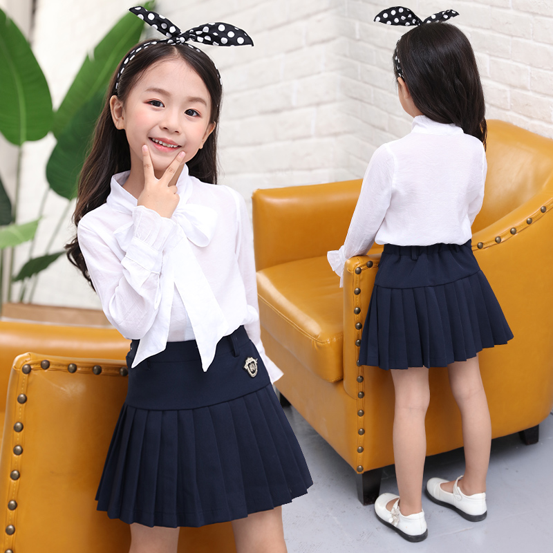 Girls áo hơi 2019 phiên bản Hàn Quốc trẻ em mùa xuân của cô bé mũi dài tay thời trang áo sơ mi đáy trắng.