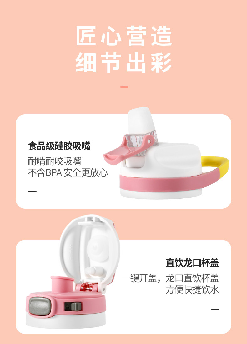 美国 coolgear 儿童 316不锈钢保温杯 600ml 一杯双盖 图4