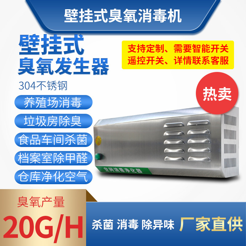 Wall-mounted ozone machine Food workshop disinfection machine Ozone sterilization Garbage room deodorization and odor removal ozone generator